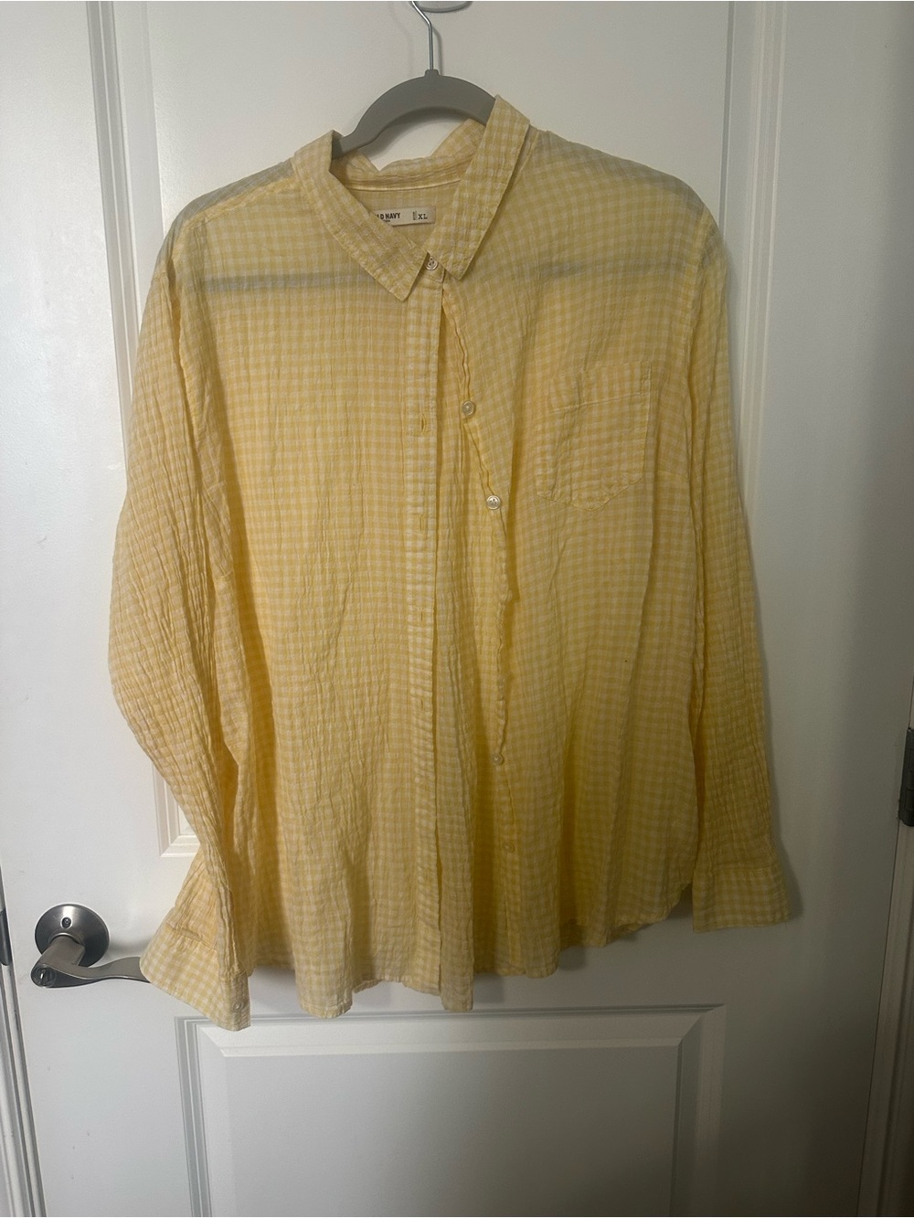 Old Navy Yellow Gingham Button-Up Shirt